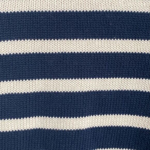GAP Striped Navy White Cropped Oversized Slouchy Cotton Sweater XXS Nautical New - Picture 10 of 11